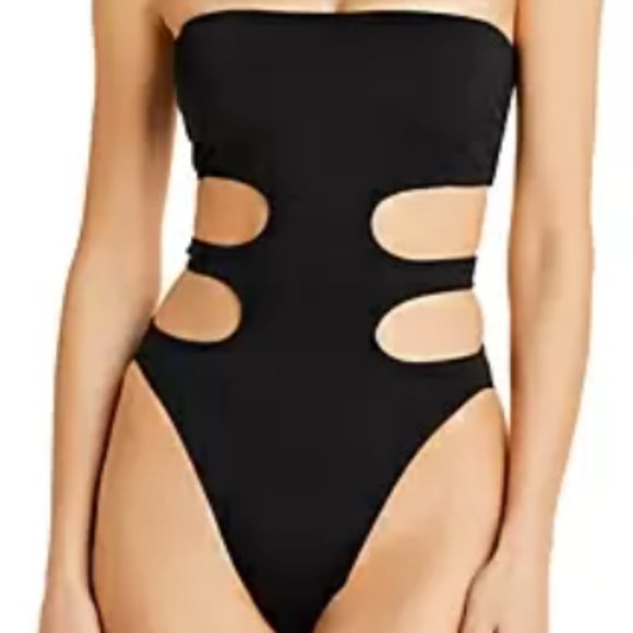 Norma Kamali Other - Norma Kamali 11/11 Mio Cutout Strapless One-Piece Swimsuit Black Size XS